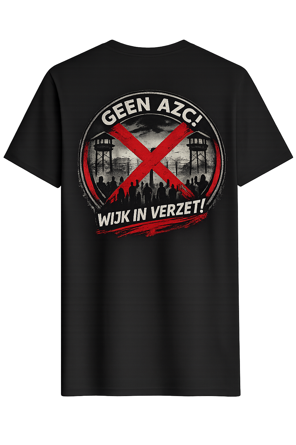 Geen AZC Wijk in verzet Tee – White Edition